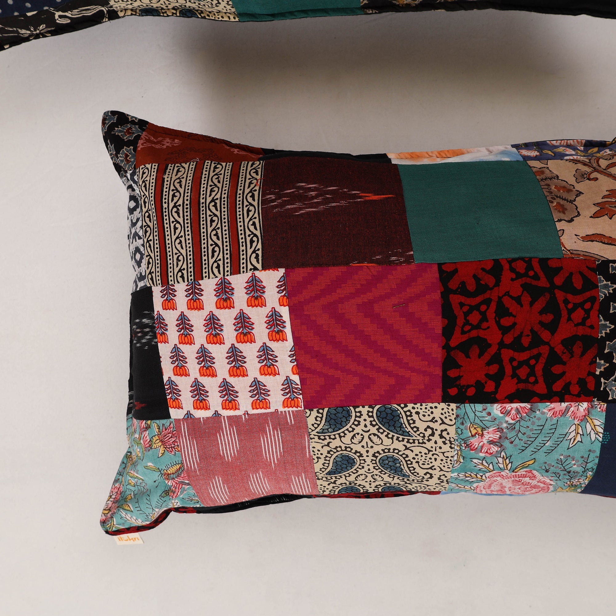 Multicolor - set of 2 patchwork cotton pillow cover 14