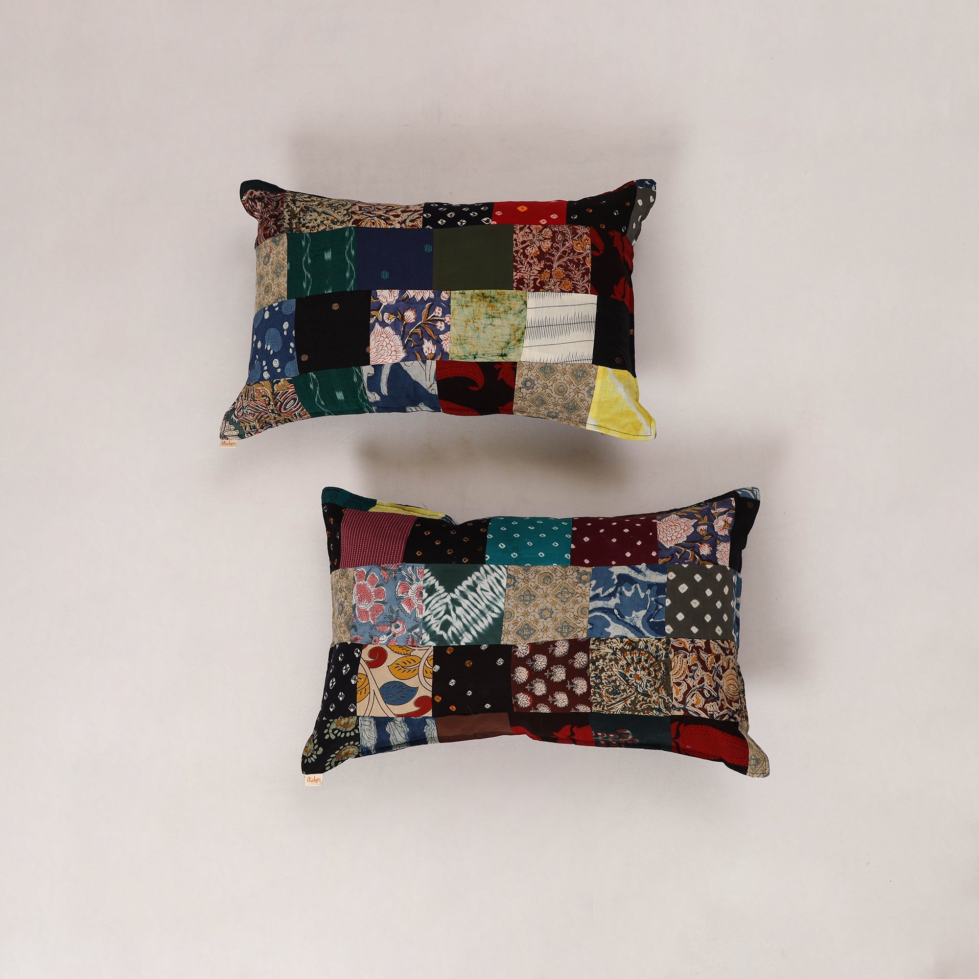 Multicolor - set of 2 patchwork cotton pillow cover 15