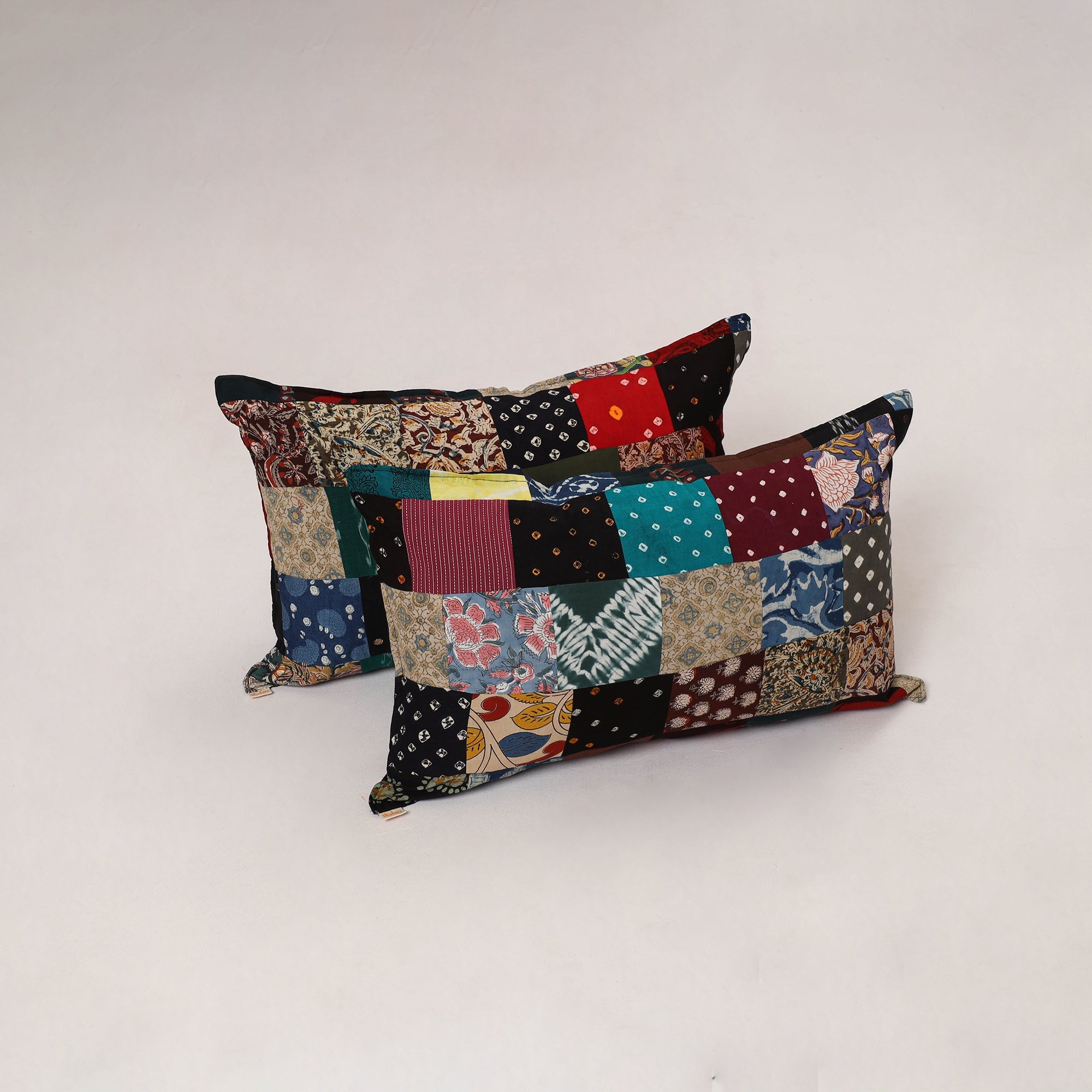 Multicolor - set of 2 patchwork cotton pillow cover 15