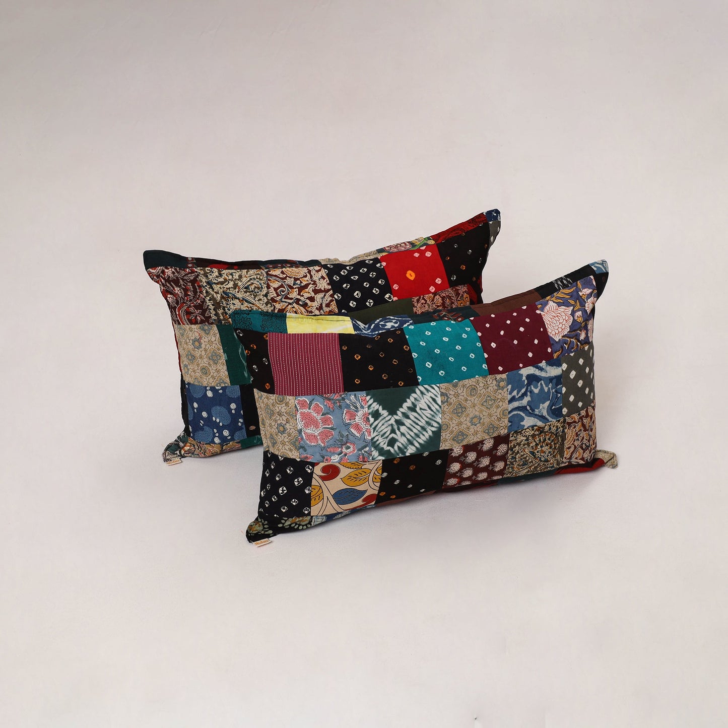Multicolor - set of 2 patchwork cotton pillow cover 15