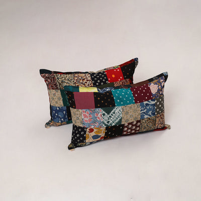 Multicolor - set of 2 patchwork cotton pillow cover 15