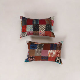 Multicolor - set of 2 patchwork cotton pillow cover 16