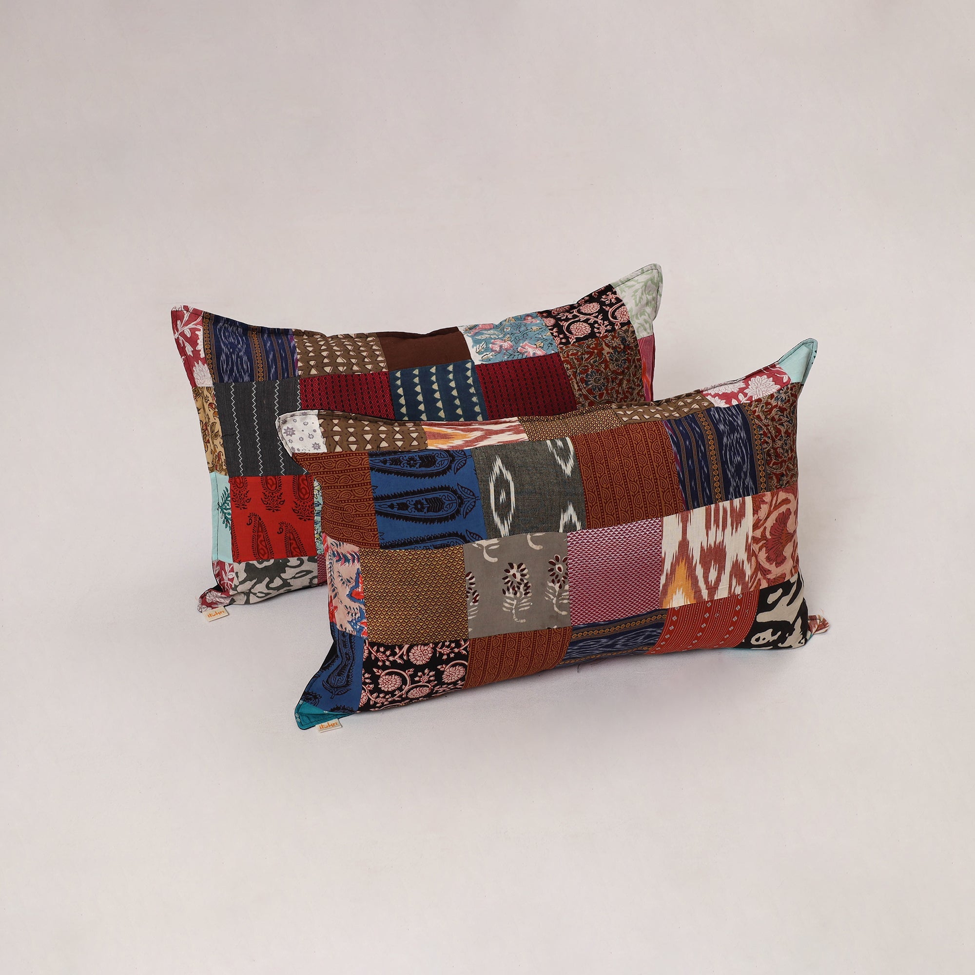 Multicolor - set of 2 patchwork cotton pillow cover 16