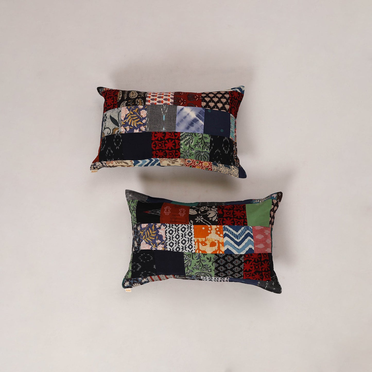 Multicolor - set of 2 patchwork cotton pillow cover 17