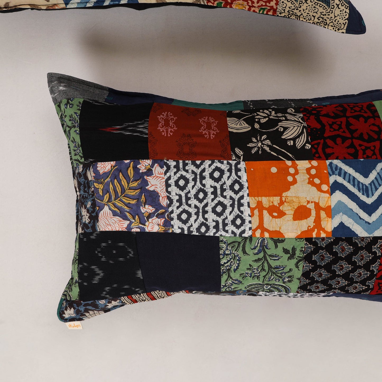Multicolor - set of 2 patchwork cotton pillow cover 17