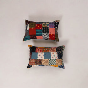 Multicolor - set of 2 patchwork cotton pillow cover 19