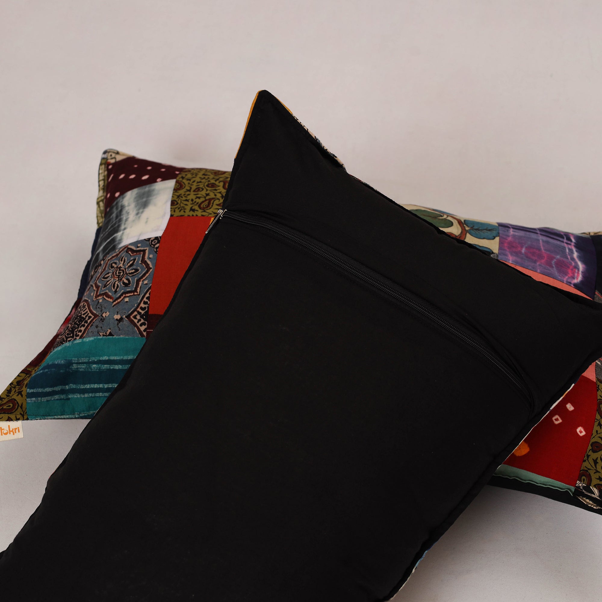 Multicolor - set of 2 patchwork cotton pillow cover 19