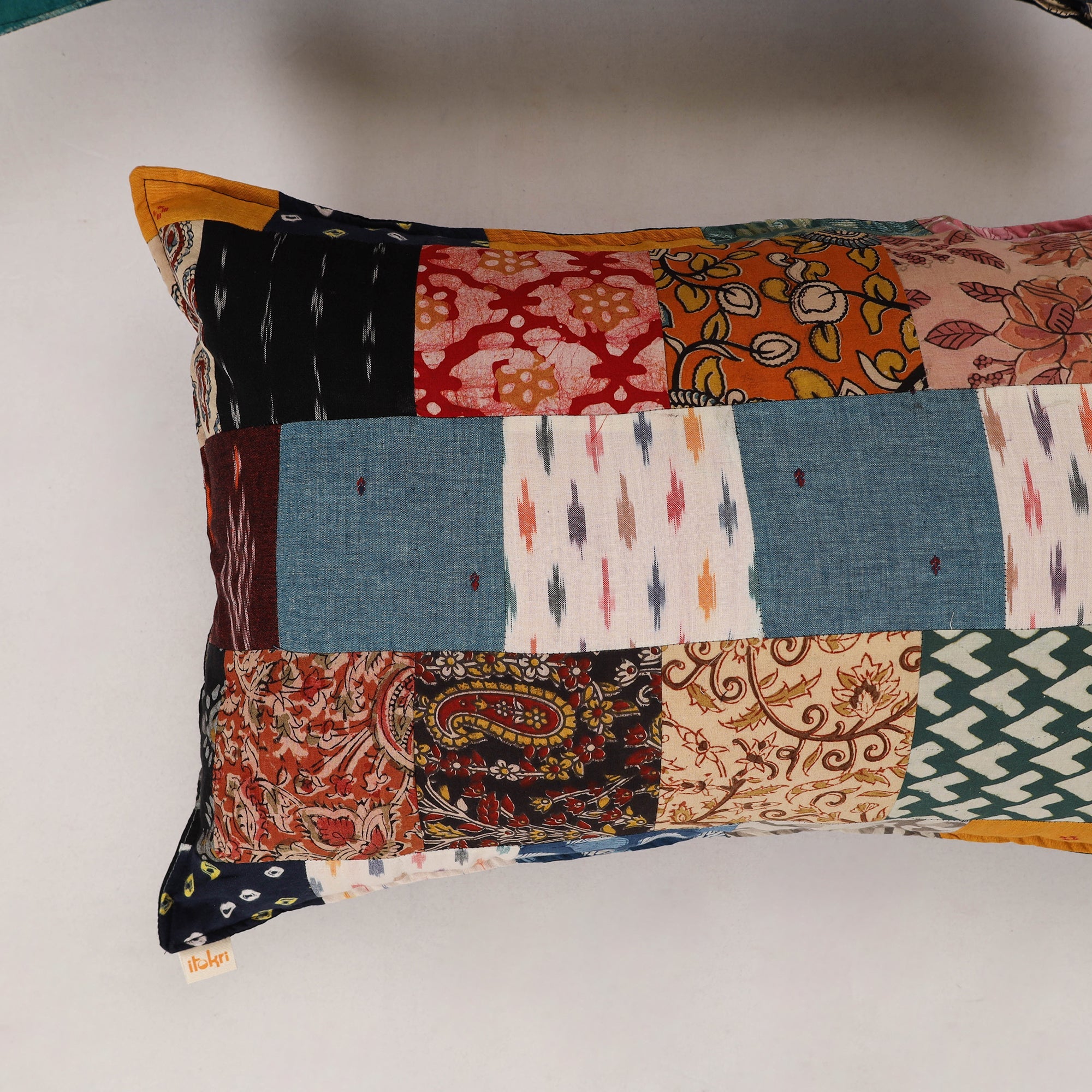 Multicolor - set of 2 patchwork cotton pillow cover 19