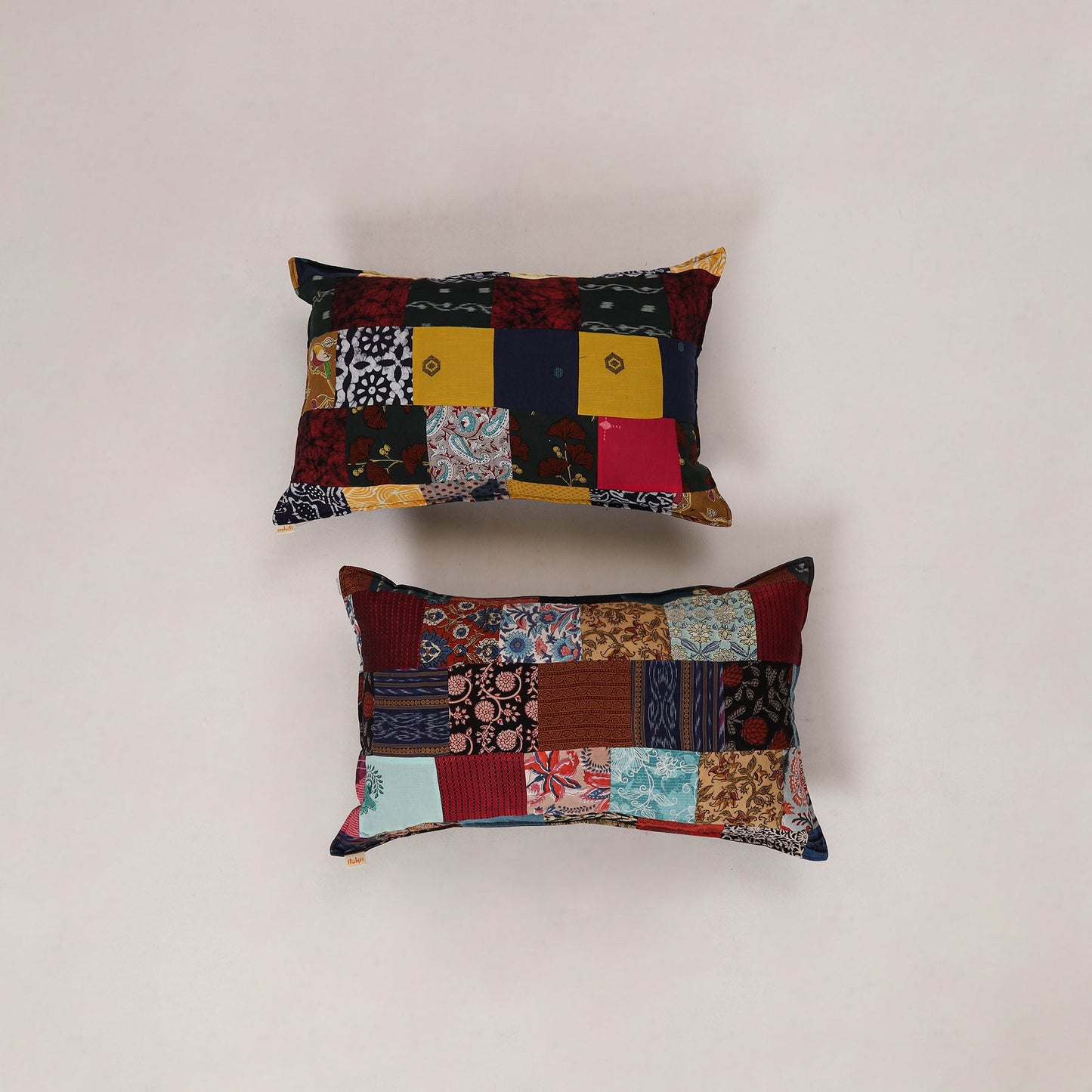 Multicolor - set of 2 patchwork cotton pillow cover 20