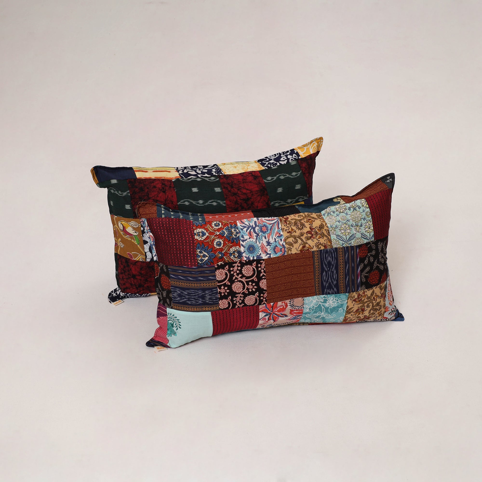 Multicolor - set of 2 patchwork cotton pillow cover 20