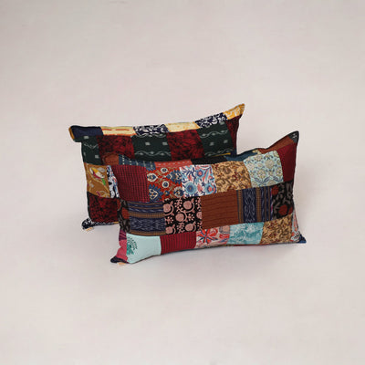Multicolor - set of 2 patchwork cotton pillow cover 20