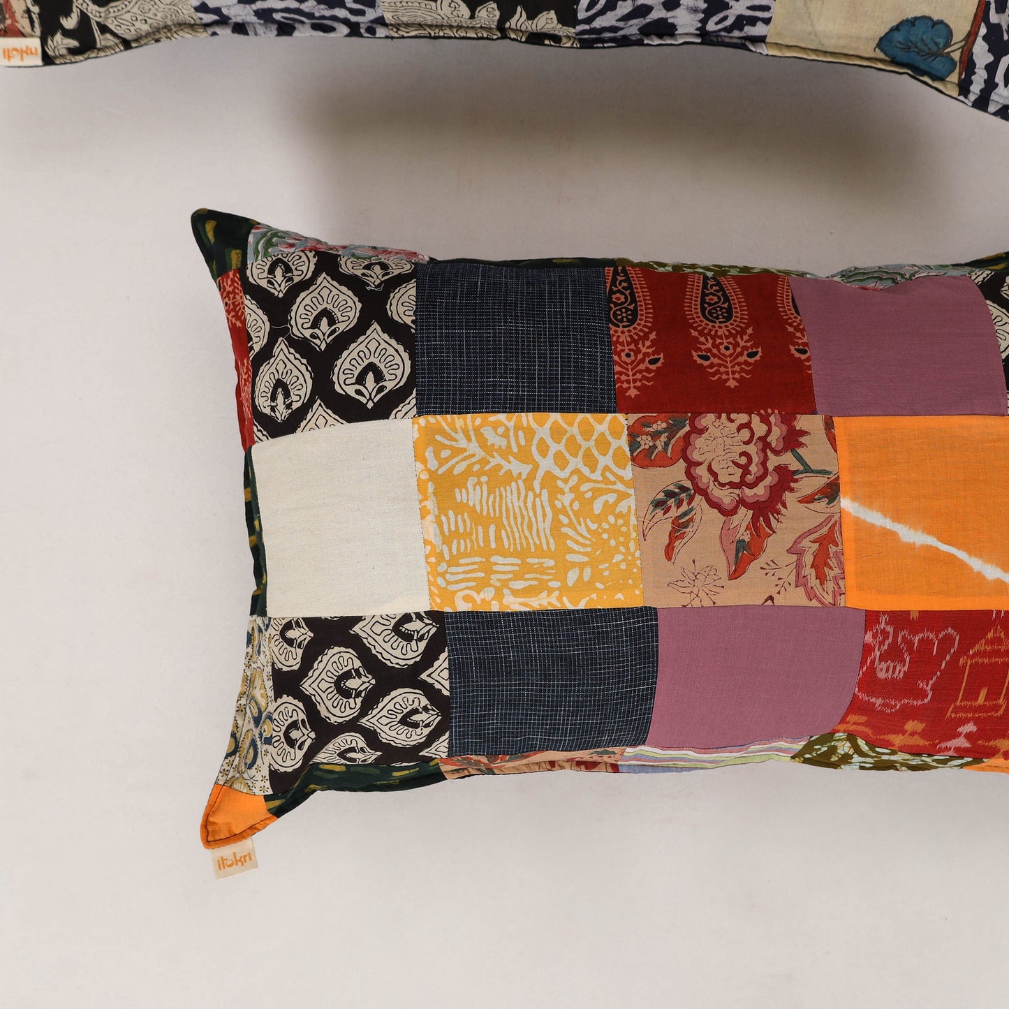 Multicolor - set of 2 patchwork cotton pillow cover 22