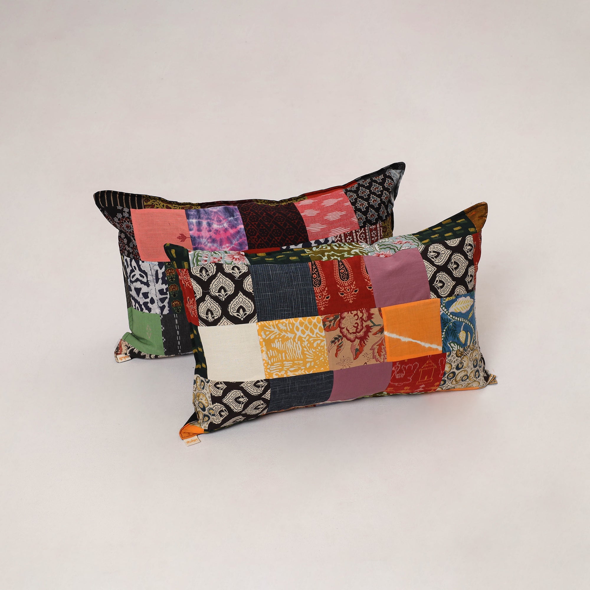 Multicolor - set of 2 patchwork cotton pillow cover 22