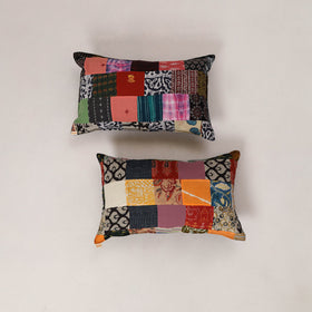 Multicolor - set of 2 patchwork cotton pillow cover 22