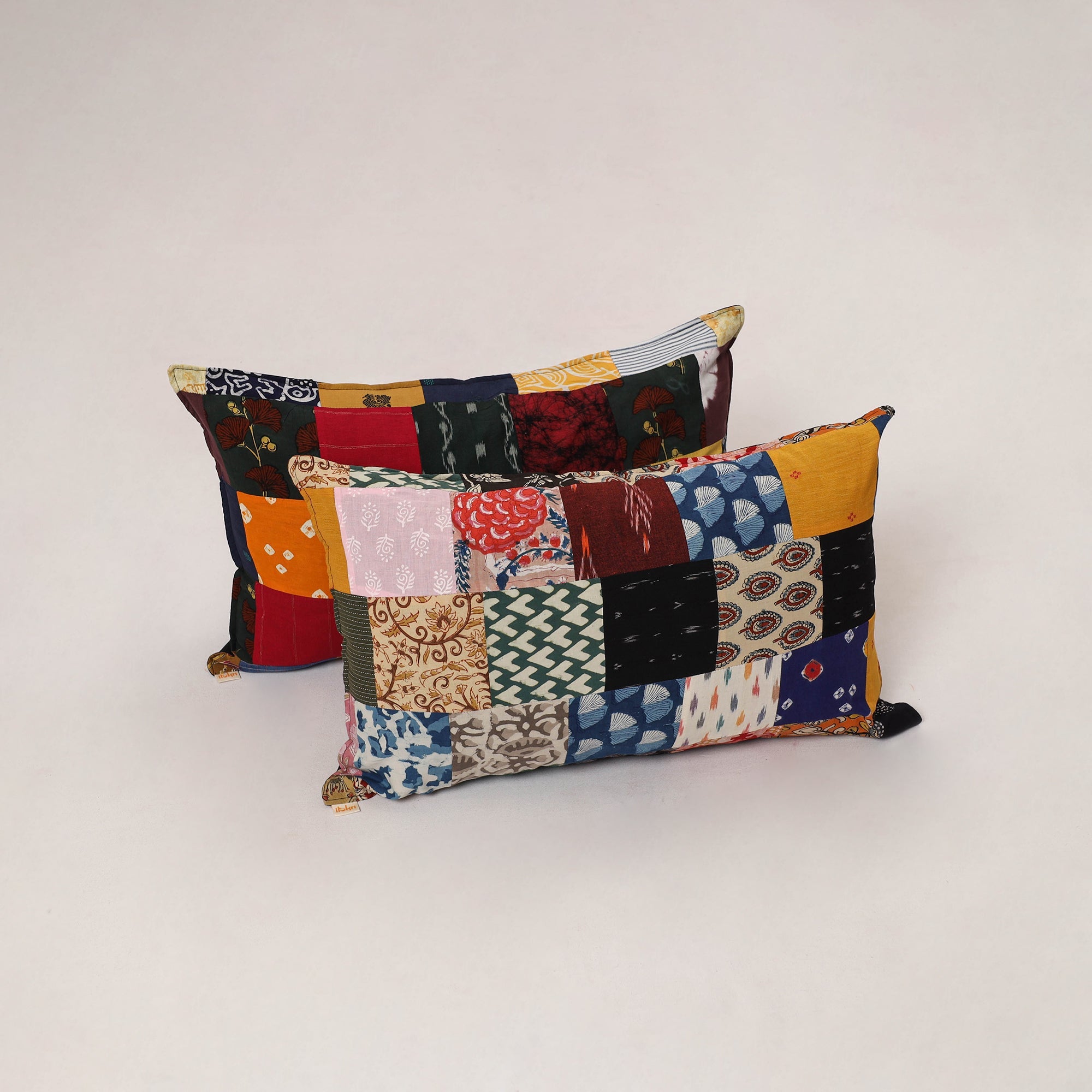 Multicolor - set of 2 patchwork cotton pillow cover 23