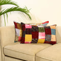 Multicolor Set of 2 Patchwork Cotton Pillow Covers