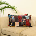 Multicolor Set of 2 Patchwork Cotton Pillow Covers