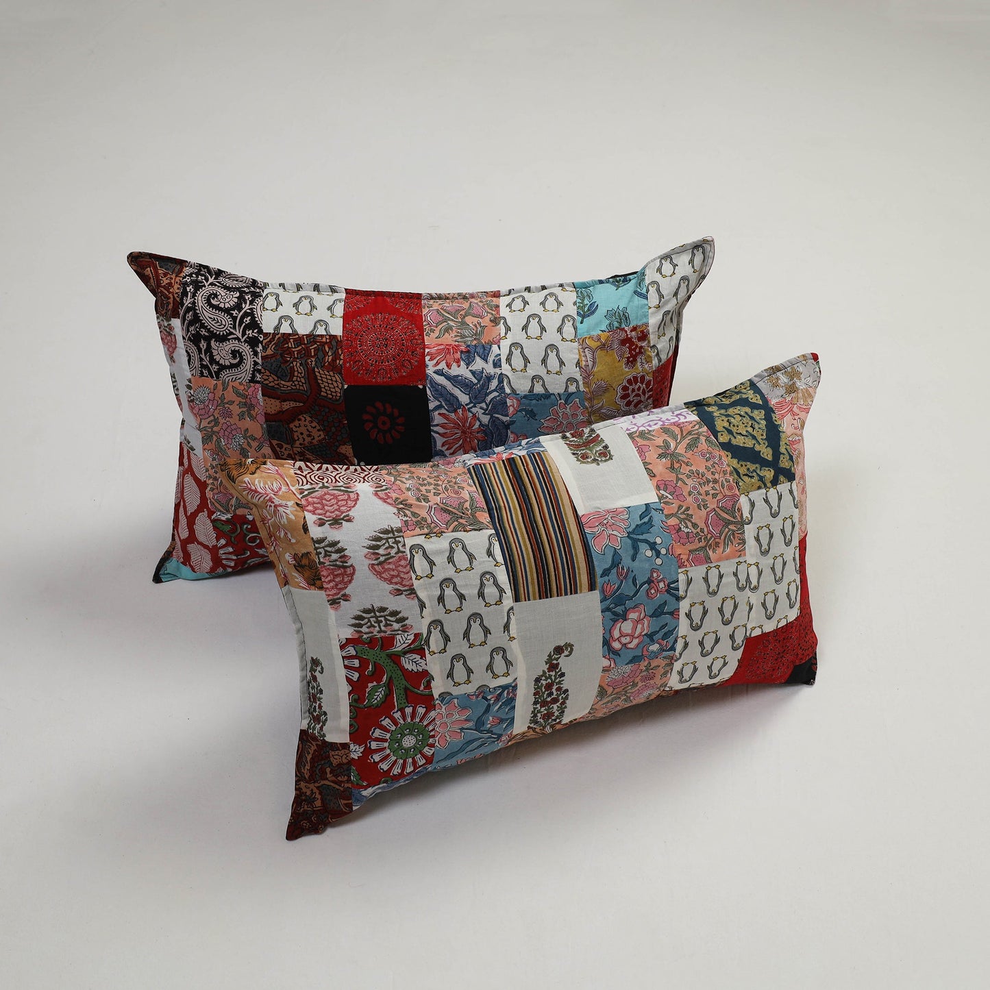 Multicolor - set of 2 patchwork cotton pillow covers 10