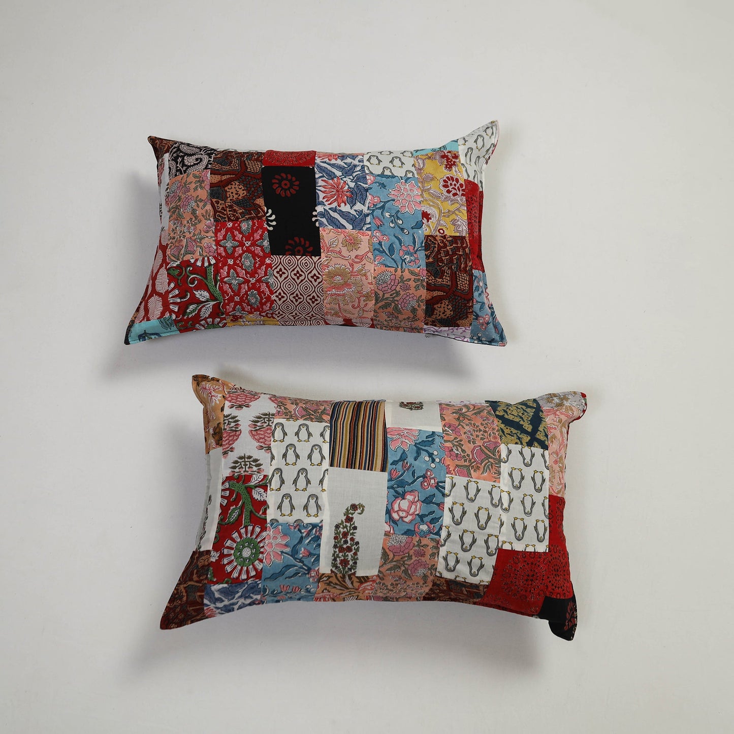 Multicolor - set of 2 patchwork cotton pillow covers 10