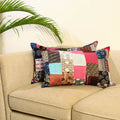 Multicolor Set of 2 Patchwork Cotton Pillow Covers