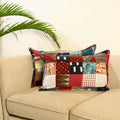 Multicolor Set of 2 Patchwork Cotton Pillow Covers