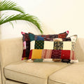 Multicolor Set of 2 Patchwork Cotton Pillow Covers