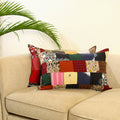 Multicolor Set of 2 Patchwork Cotton Pillow Covers