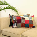 Multicolor Set of 2 Patchwork Cotton Pillow Covers