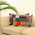 Multicolor Set of 2 Patchwork Cotton Pillow Covers