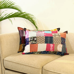 Multicolor Set of 2 Patchwork Cotton Pillow Covers