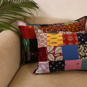 Set of 2 patchwork pillow covers 01 - handcrafted