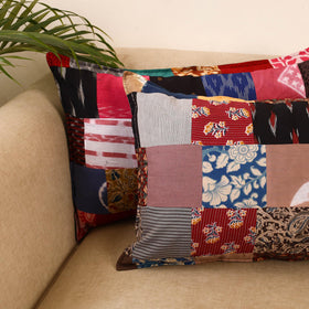 Set of 2 patchwork pillow covers 02 - handcrafted