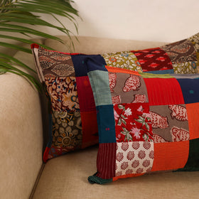 Set of 2 patchwork pillow covers 02 - handcrafted