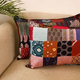 Set of 2 patchwork pillow covers 02 - handcrafted