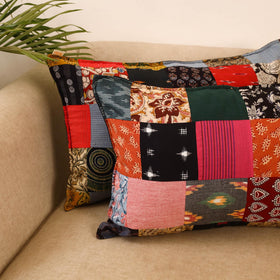 Set of 2 patchwork pillow covers 03 - handcrafted