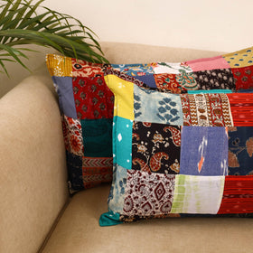 Set of 2 patchwork pillow covers 03 - handcrafted