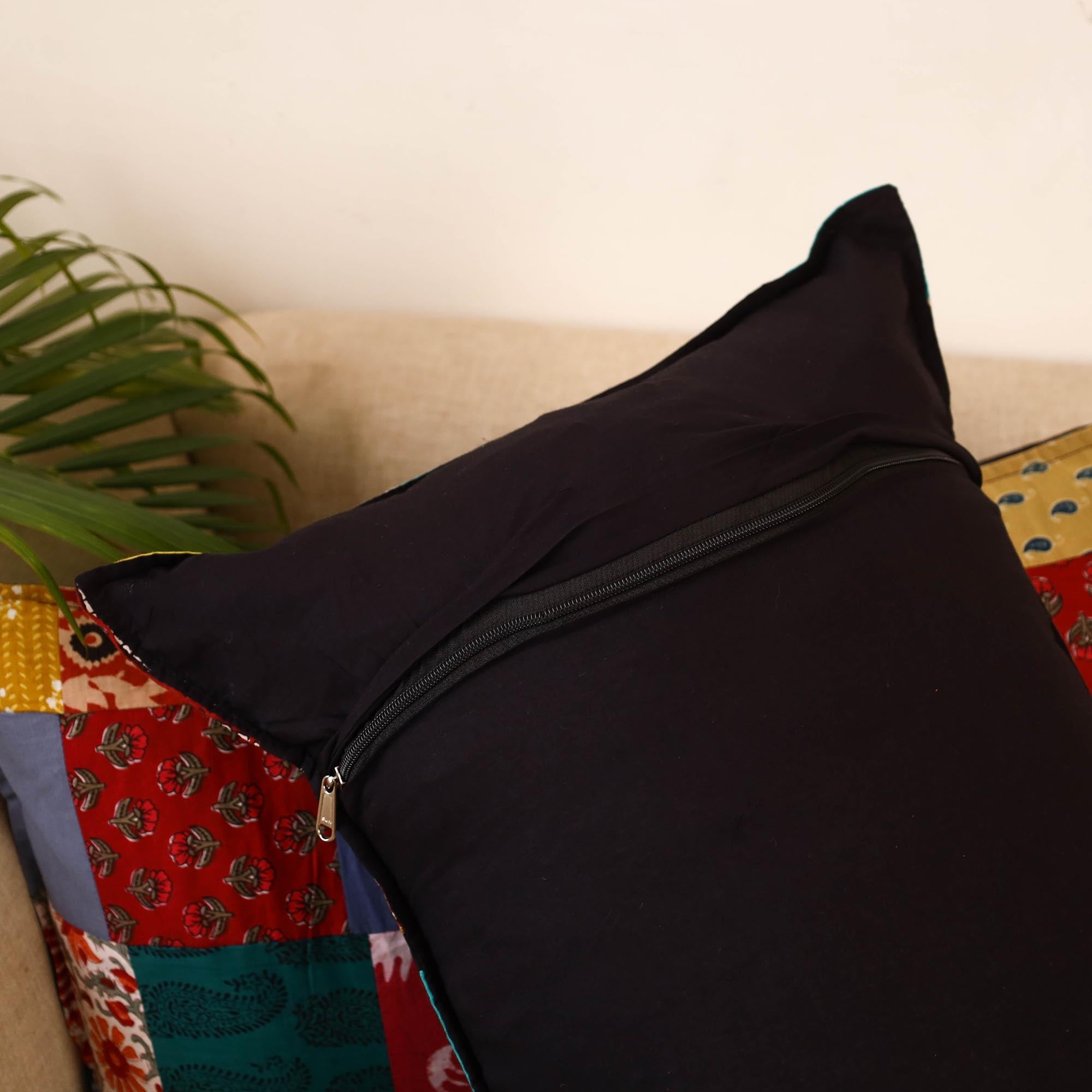 Set of 2 patchwork pillow covers 03 - handcrafted