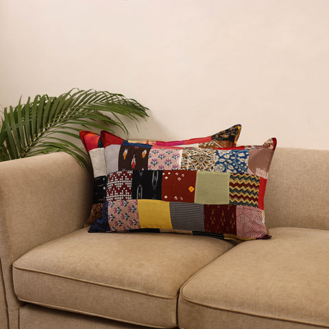 Set of 2 patchwork pillow covers 04 - handcrafted