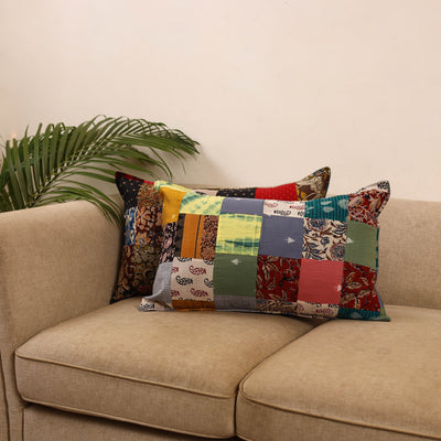 Set of 2 patchwork pillow covers 05 - handcrafted