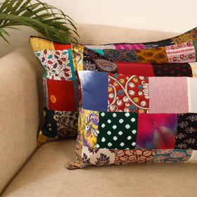 Set of 2 patchwork pillow covers 06 - handcrafted
