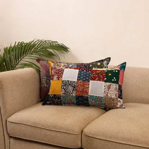 Set of 2 patchwork pillow covers 06 - handcrafted