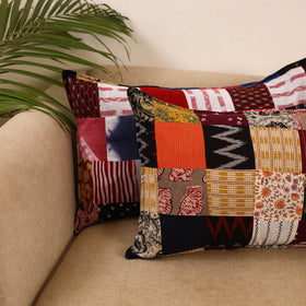 Set of 2 patchwork pillow covers 07 - handcrafted