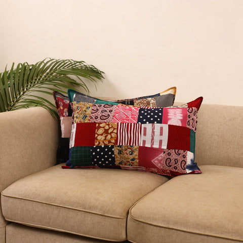Set of 2 patchwork pillow covers 09 - handcrafted
