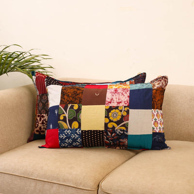 Set of 2 patchwork pillow covers 09 - handcrafted