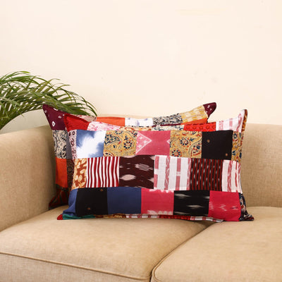 Set of 2 patchwork pillow covers 09 - handcrafted