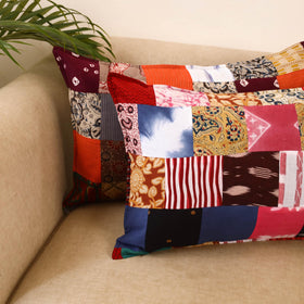 Set of 2 patchwork pillow covers 09 - handcrafted