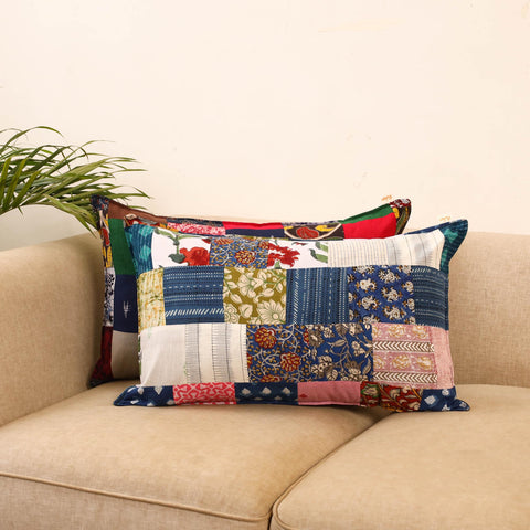 Set of 2 patchwork pillow covers 10 - handcrafted
