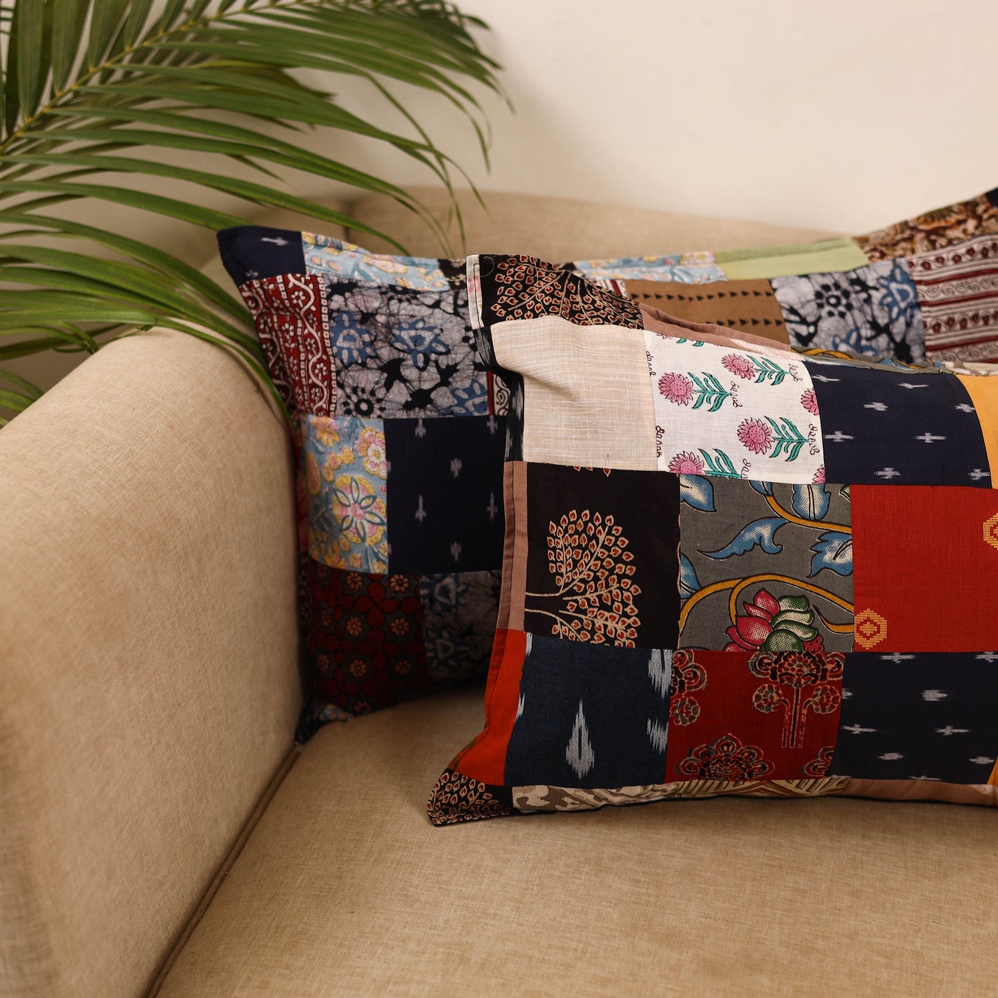 Set of 2 patchwork pillow covers 10 - handcrafted