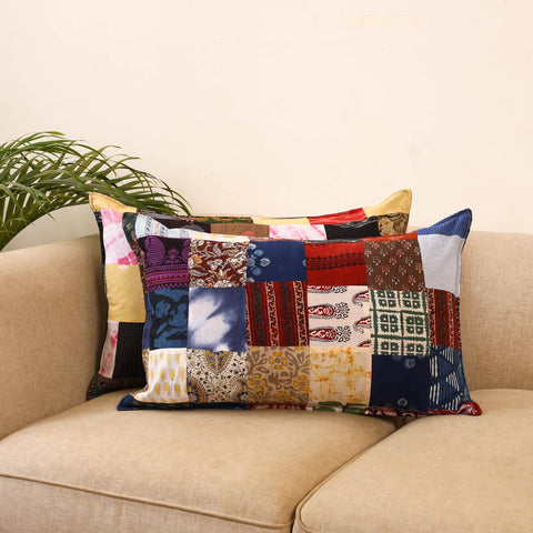 Set of 2 patchwork pillow covers 11 - handcrafted