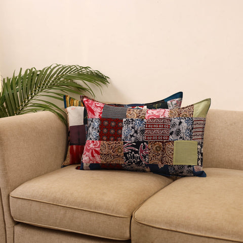 Set of 2 patchwork pillow covers 12 - handcrafted